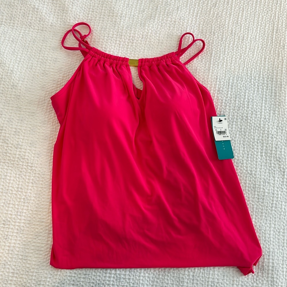 Women's UPF 50 High Neck
Keyhole Tankini Top - Aqua Green®
Rose Pink, L (NWT)